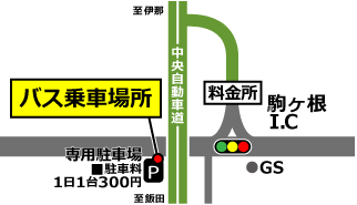 駒ヶ根ICの地図